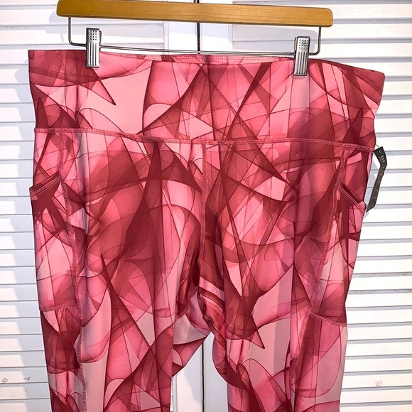 Ideology Swirling Lip Gloss Smoke 7/8 Leggings Pink Rose Women’s 2X new - Picture 4 of 7